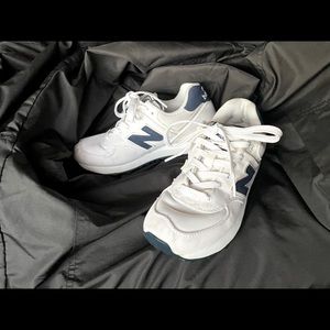 New Balance 574 white with blue